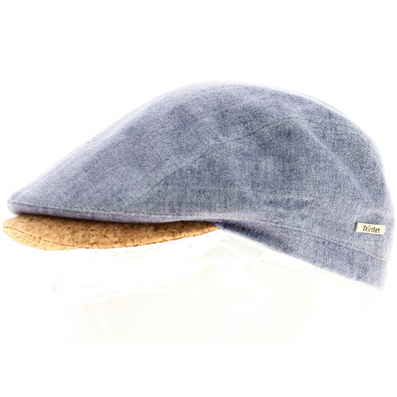 Gray/Blue Linen Sauvain Cap - Traclet