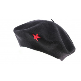 Black & Red Che Star Basque Beret - Traclet