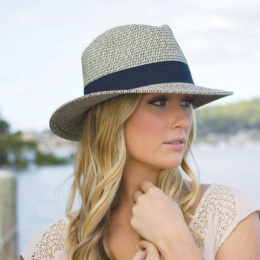 Women's anti uv hat upf 50 Beautiful Natural Fibers Beige & Black-Emthunzini Hats