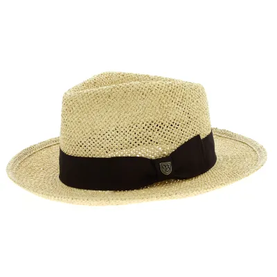 Brixton Swindle Natural Paper Straw Fedora Hat Reference: 9254 | Traclet Hat Shop