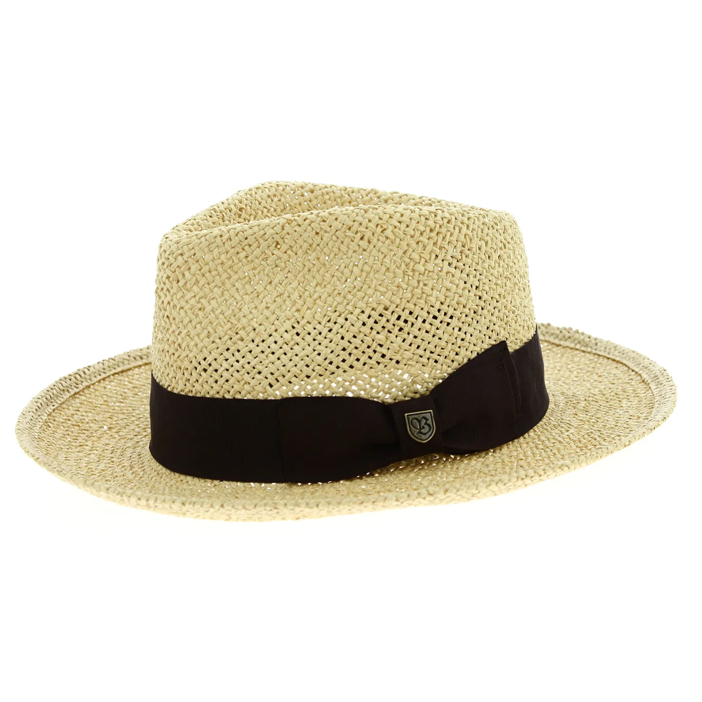 Chapeau Fedora Swindle Paille Papier Naturel - Brixton Reference : 9254 | Chapellerie Traclet
