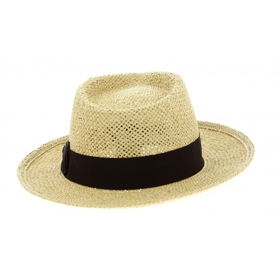 Chapeau Fedora Swindle Paille Papier Naturel - Brixton