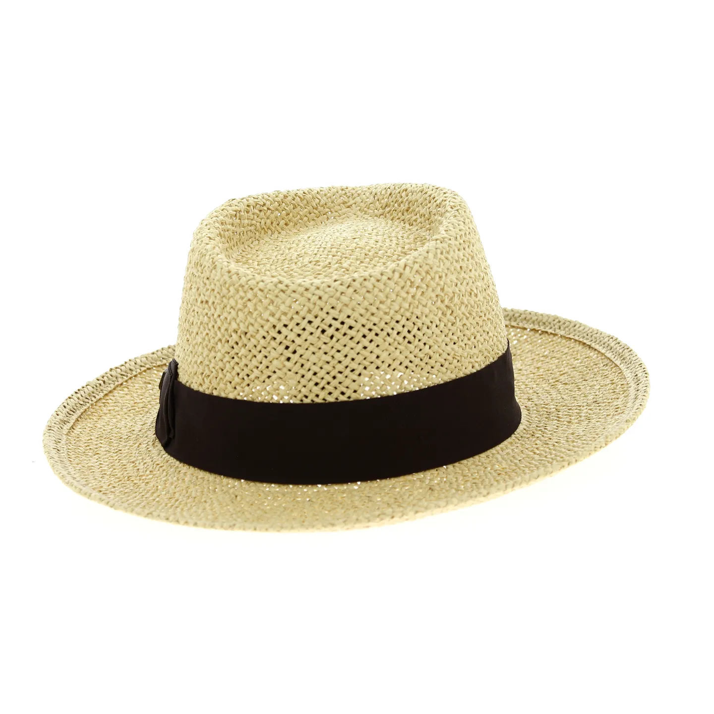 Chapeau Fedora Swindle Paille Papier Naturel - Brixton Reference : 9254 | Chapellerie Traclet