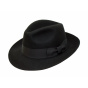 Black Wool Felt Mayfair Fedora Hat - Traclet