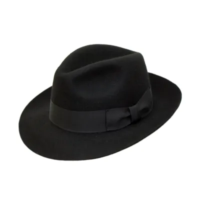 Black Wool Felt Mayfair Fedora Hat - Traclet Reference: 9260 | Traclet Hat Shop