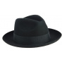 Fedora Mayfair Black Wool Felt Hat - Traclet