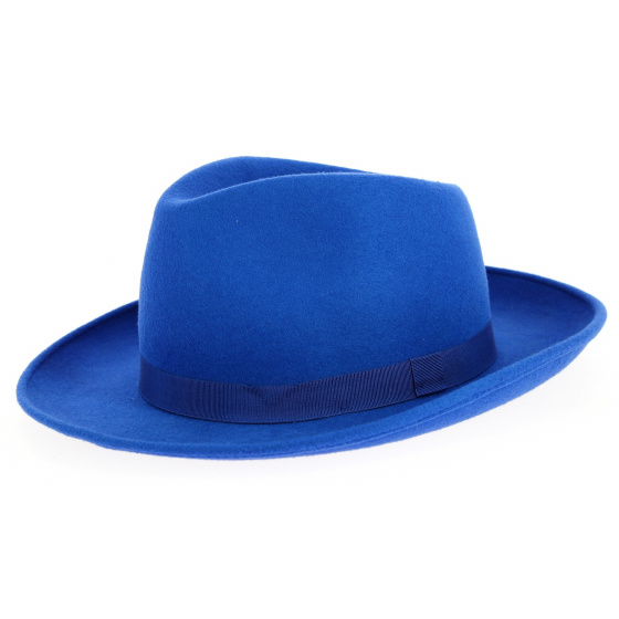 Fedora Hat Wool Felt Blue