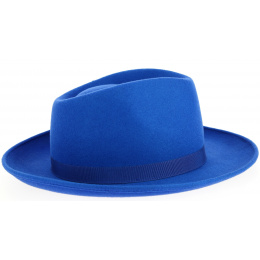 Blue Tunon Wool Felt Fedora Hat - Traclet