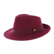 Burgundy fedora hat n- black bogart hat - bogart - Traclet Hat Shop Reference : 9263 | Traclet Hat Shop