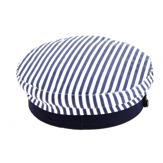 Blue & White Striped Arzon Sailor Cap-Traclet