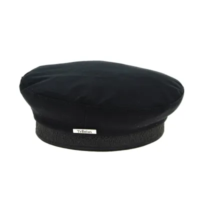 Black Cotton Camden Beret Cap - Traclet Reference: 9276 | Traclet Hat Shop