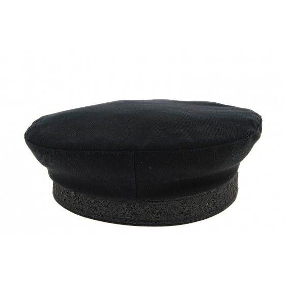 Black Cotton Camden Beret Cap - Traclet