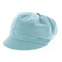 Sky Blue Cotton Newsboy Cap with Bow - Traclet Reference: 9278 | Chapellerie Traclet