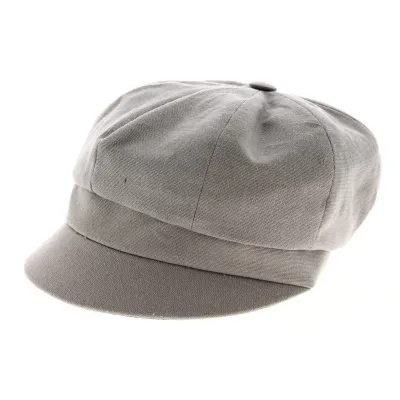Gray Cotton Newsboy Cap with Bow - Traclet Reference: 9279 | Traclet Hat Shop