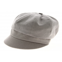 Gray Cotton Newsboy Cap with Bow - Traclet