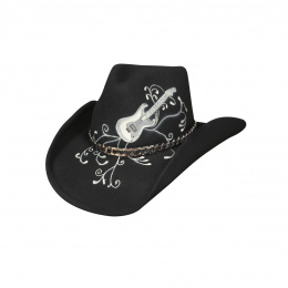 Chapeau de Cowboy Jesse Feutre Laine Noir - Bullhide