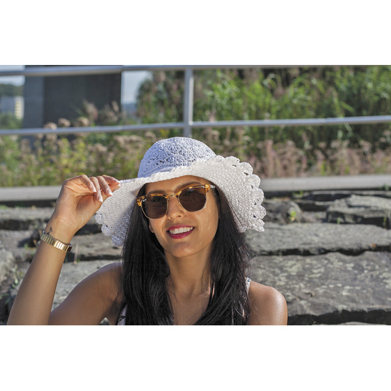 Jailly White Paper Straw Wide-Brim Hat - Traclet