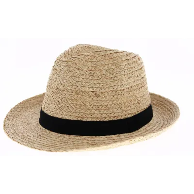 Chapeau Fédora Pélussin Paille Naturelle- Traclet Reference : 9304 | Chapellerie Traclet
