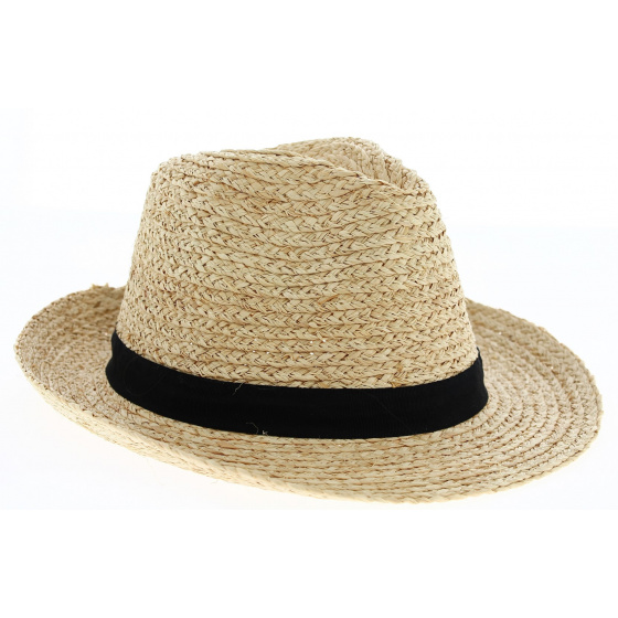 Pelussin Natural Straw Fedora Hat - Traclet