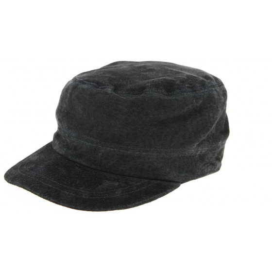 Army Rooten Leather Cap Black - Aussie Apparel 