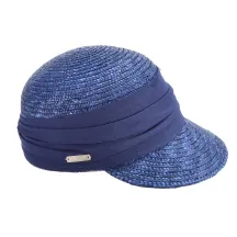 Casquette Paille Naturelle marine- Seeberger Reference : 6958 | Chapellerie Traclet