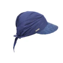Navy Alliance Straw Cap - Seeberger - cap boutique - Traclet hat shop Reference: 2659 | Chapellerie Traclet