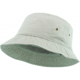 Beige cotton bucket hat
