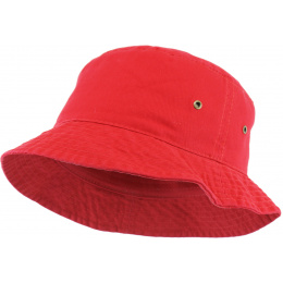 Red Cotton Bucket Hat