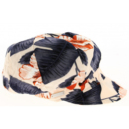 Amber Newsboy Cap with Tropical Print - Seeberger