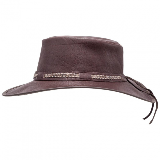 Brown Leather Traveller Bison Hat - American Hat Makers