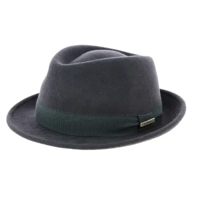 Chapeau Trilby Romans Feutre Laine Gris- Traclet