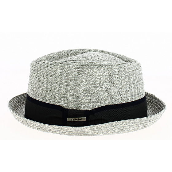 Gray Paper Straw Porkpie Hat Ambérieux - Traclet