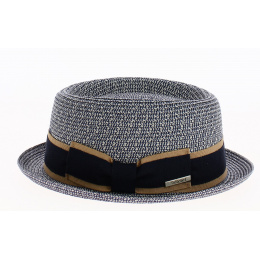 Chapeau PorkPie Indian Wells Papier Bleu- Traclet