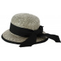 Santornin Straw Taupe Cloche Hat - Fléchet