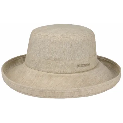 Beige Linen Ladies Wide Brim Hat - Stetson - Summer Hat Reference: 5261 | Traclet Hat Shop