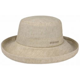 Beige Linen Ladies Wide Brim Hat - Stetson