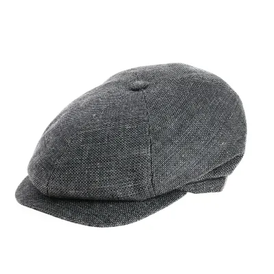 Hoklin 6-Panel Cotton & Linen Cap in Anthracite - Traclet Reference: 9345 | Traclet Hatters