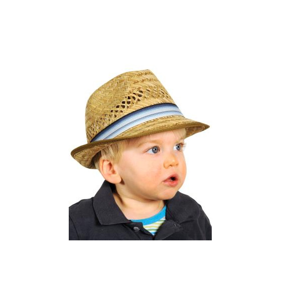 Theo Kids Straw Trilby Hat - Traclet
