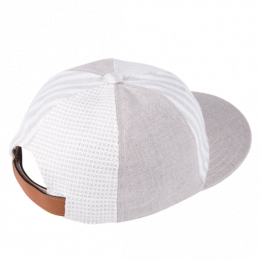 Beige Striped Linen Cap - Béton Ciré