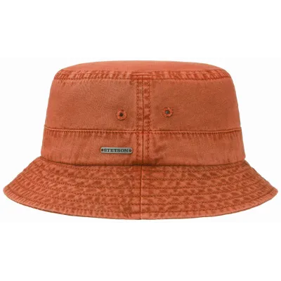 Orange Faded Cotton Dyed Bucket Hat - Stetson Reference: 4957 | Traclet Hat Shop