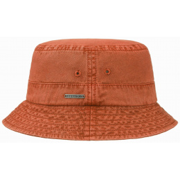 Orange Faded Cotton Dyed Bucket Hat - Stetson