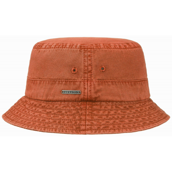 Orange Faded Cotton Dyed Bucket Hat - Stetson