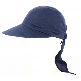 Navy Blue Camila Wide Visor Cap - Traclet