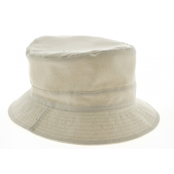 French-Made Bertil Bucket Hat in Organic Ecru Cotton - Crambes