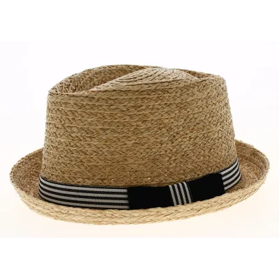 Chapeau Porkpie Mitchell Raphia - Traclet Reference : 5458 | Chapellerie Traclet
