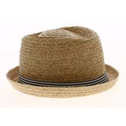 Chapeau Porkpie Mitchell Raffia Stetson - Marron