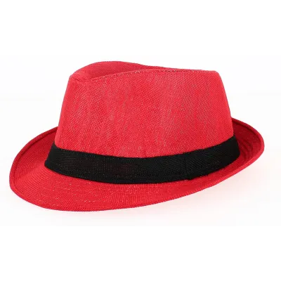 Red Linen California Trilby Hat - Traclet Reference: 3114 | Traclet Hat Shop