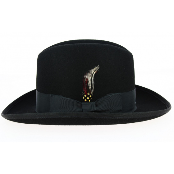 Chapeau Homburg Feutre Laine Noir- Traclet