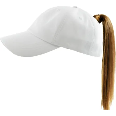 Women's White Ponytail Baseball Cap - Traclet Reference: 9427 | Traclet Hat Shop