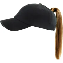 Women's Black Ponytail Baseball Cap - Traclet Reference: 9431 | Traclet Hat Shop